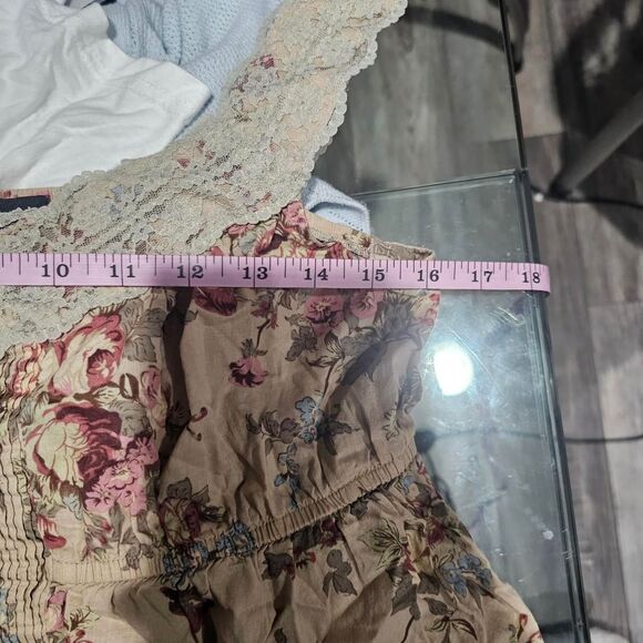 vintage y2k 2000s floral coquette whimsigoth babydoll top - Picture 5 of 6